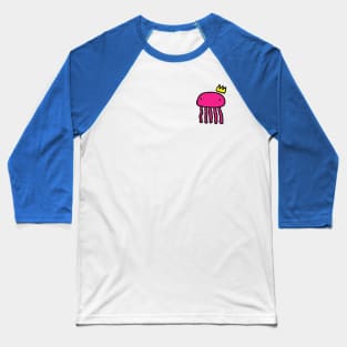 Simplistic Jellyfish Crown Doodle Baseball T-Shirt